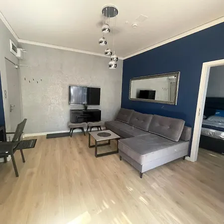 Navy Blue Z Tarasem Apartment Serock